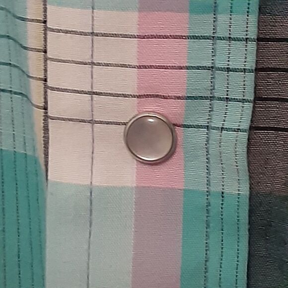 Wrangler Cowboy Cut Mens 15.5 X-Long Tails Pearl Snap Western Short Sleeve Shirt - Picture 4 of 9